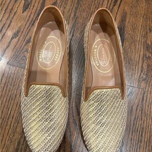 Stubbs & Wootton Woven Gold and Tan Loafers